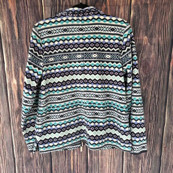 Preowned Talbots Fair Isle Fleece Jacket Women's Large - Picture 3 of 10